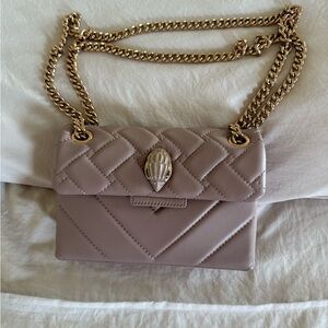 Kurt Geiger Quilted Shoulder Bag with Gold Chain - Taupe